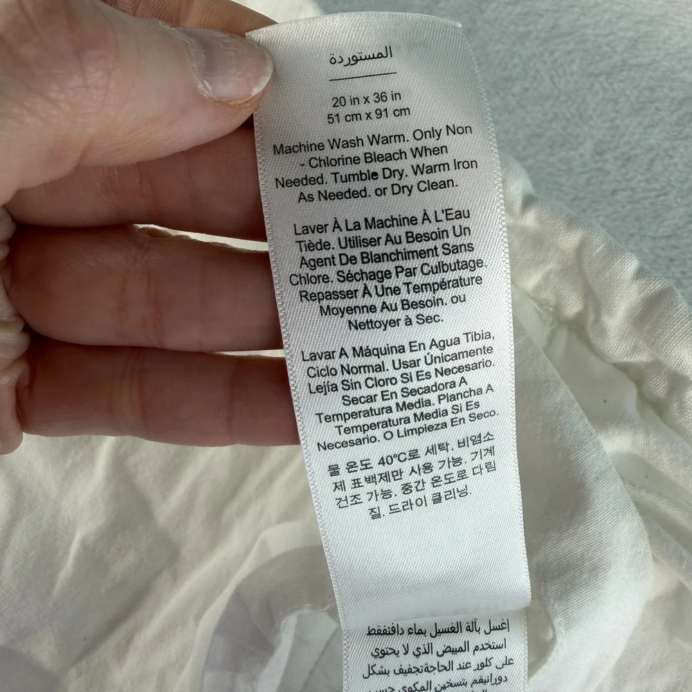 West Elm Quilted King Size Pillow Sham White Cotton Linen Shabby Feminine‎ Chic